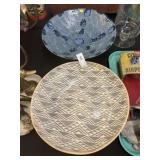 (2) Decorative Pottery Center Bowls