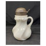 Early Milk Glass Syrup Bottle