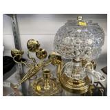 Brass Candle Sconces with Table Lights