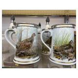 (4) Franklin Porcelain Beer Steins
