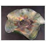 Grape and Cable Pattern Carnival Glass Bowl