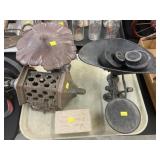 Cast Metal Lantern, Scale and Garden Sculpture