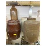 Stoneware Bottle with Canisters