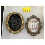 Carved Onyx Pin with Pendant