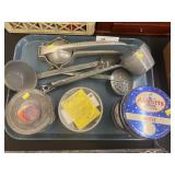 Vintage Kitchen Wares with Advertising Tins