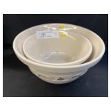 (2) Longaberger Pottery Mixing Bowls