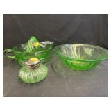 Uranium Glass Bowl and Juicer
