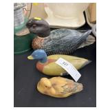 (3) Machine Carved Ducks