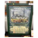 Framed Advertising Calendar