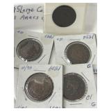 5 Large Cents, 1 Anacs Graded