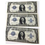 (3) 1923 $1 Silver Certificates