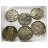 6 Peace Dollars
