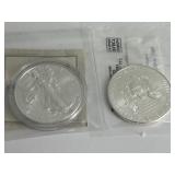 (2) 1 oz. American Silver Eagles