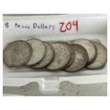8 Peace Dollars
