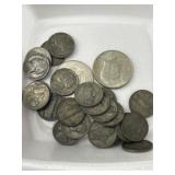 24 War Nickels & 2 - 40% Halves