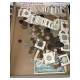 Lot of Foreign Coins & Currency