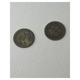 1853 & 1858 Silver 3-cent Pcs.