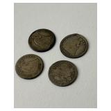 4 Seated Liberty Half Dimes