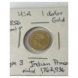 1856 $1 Gold Piece