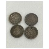 4 Seated Liberty Dimes