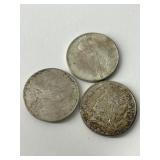3 Peace Silver Dollars
