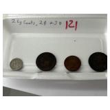 2 Lg. Cents, 2-cent & 3-cent