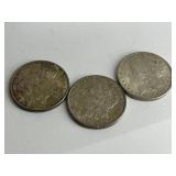 3 Morgan Silver Dollars