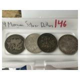 4 Morgan Silver Dollars