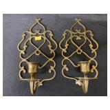 Brass Candle Sconces with Candle Holder