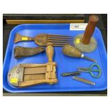 Wooden Noisemaker, Hog Scraper, Comb