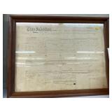 1859 Lancaster County, PA Framed Indenture