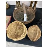 (3) Split Oak and Ash Woven Baskets