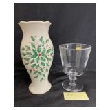 Lenox Vase with Steuben Goblet