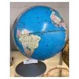 12' World Globe with Woven Basket