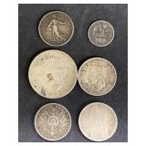 1928 Peace Silver Dollar with Foreign Coins