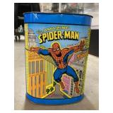 Vintage Spiderman Tin Waste Can