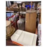 Lunch Trays, Butter Churn, Mahogany Stand