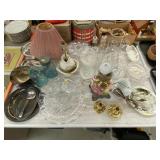 Table Lights, Pattern Glass, Silverplate