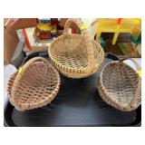 (3) Split Oak and Ash Woven Baskets