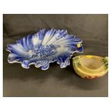 Transferware Center Bowl with Oriental Pottery