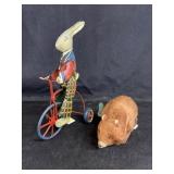 Japan Wind-Up Bear with Rabbit Toy