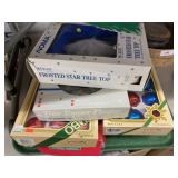 Mercury Glass Ornaments, Tree Topper and Lights