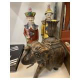 (2) Oriental Porcelain Figurines with Candle Holde