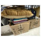 (2) Boxes of Pillows, Afghans and Comforters
