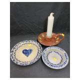 Jeff White Candlestick with Salt Glazed Pottery