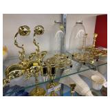 Brass Wall Sconces, Candlesticks and Trivets