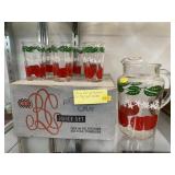 Vintage Apple Pattern Juice Pitcher Set