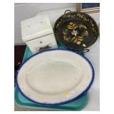 Detecto Scale, Toleware Tray, Feather Edge Platter