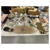 Depression Glass, Fluid Lights, etc.