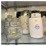 Glass Canisters with Corning Ware Coffee Pots